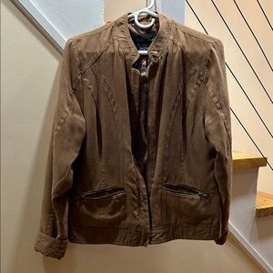 Brandon Thomas Brown Suede Outerwear